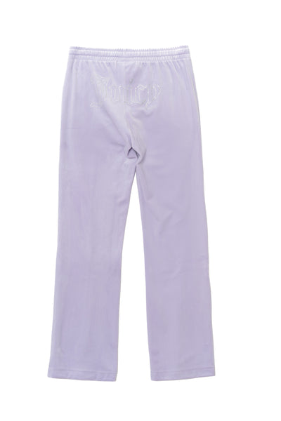 Pantaloni in velluto Tina con logo Juicy in strass colore Lilla