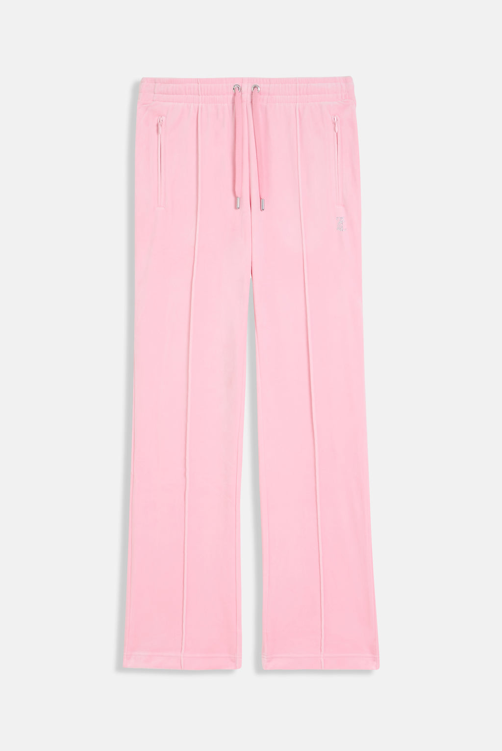 Pantaloni in velluto Tina con logo Juicy in strass colore Rosa