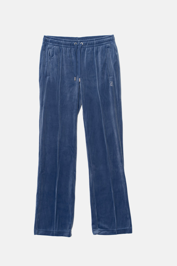 Pantaloni in velluto Tina con logo Juicy in strass colore Blu