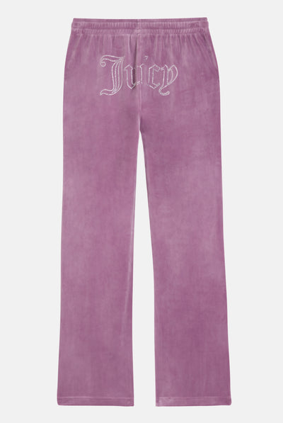 Pantalone Tina Outline a vita media con logo Juicy in diamanti  Viola