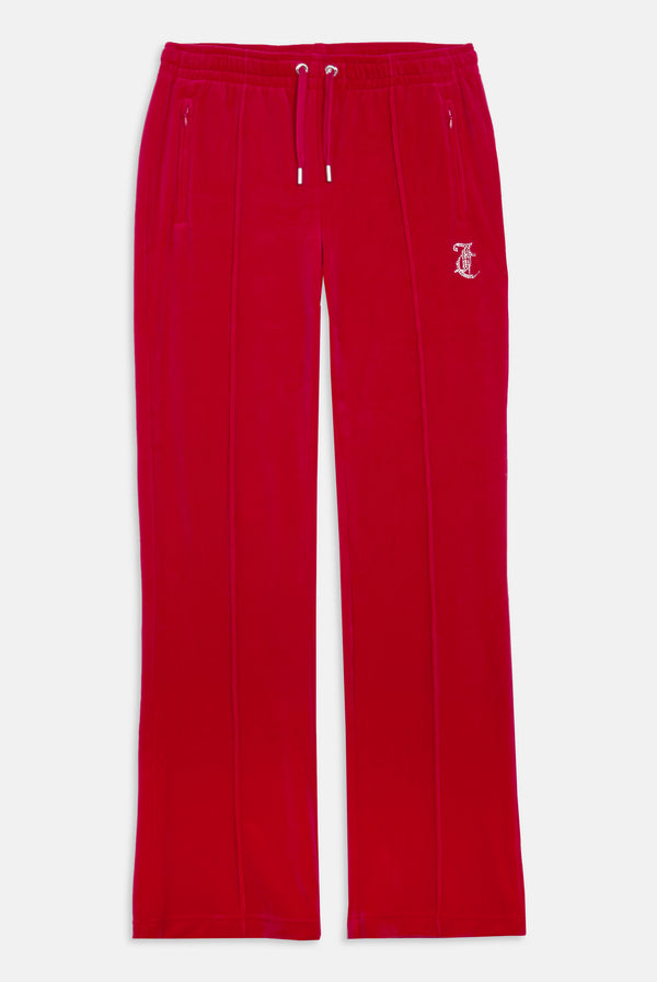 Pantalone Tina Outline a vita media con logo Juicy in diamanti  Rosso