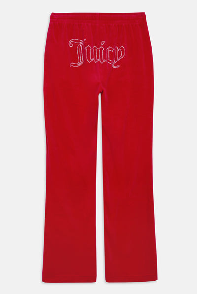 Pantalone Tina Outline a vita media con logo Juicy in diamanti  Rosso