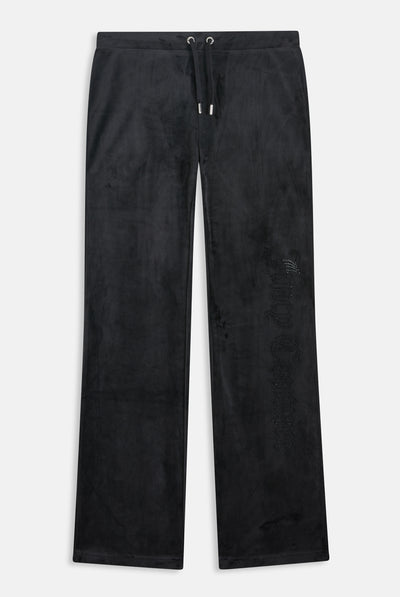 Pantalone Christine a vita bassa con logo Juicy Couture in diamanti  Nero