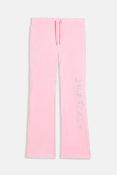 Pantalone Christine a vita bassa con logo Juicy Couture in diamanti  Rosa Juicy