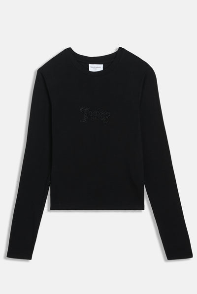 Maglia a maniche lunghe in jersey con logo Juicy  Nero