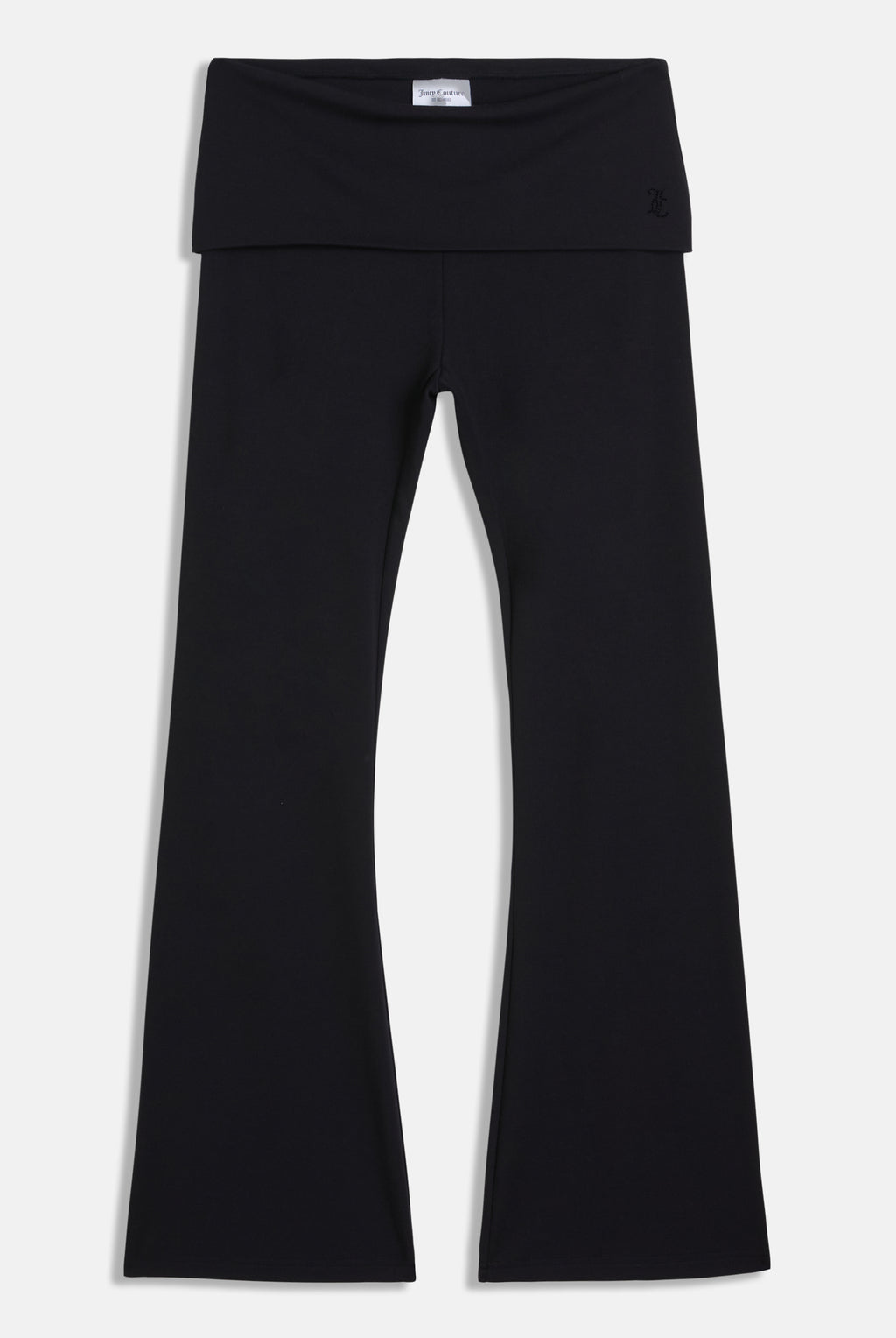 Pantalone in jersey di modal a vita bassa con bordo arrotolabile e logo Juicy in diamanti  Nero