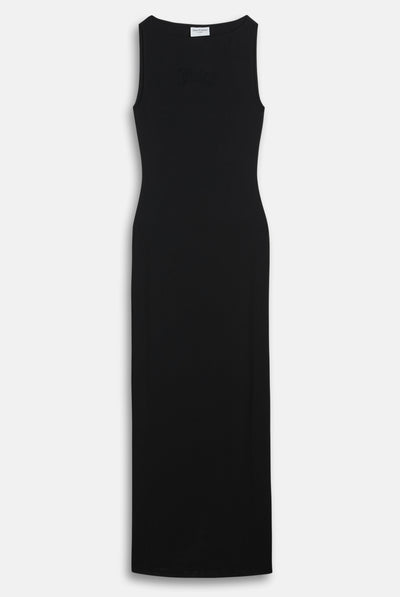 Abito midi aderente in jersey di modal con logo Juicy in diamanti  Nero