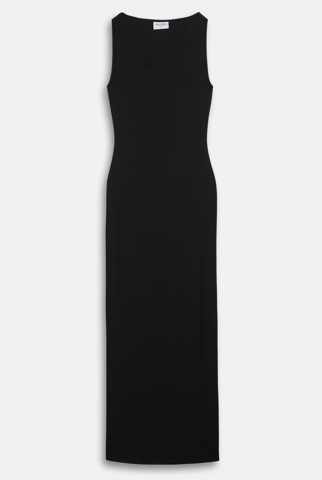 Abito midi aderente in jersey di modal con logo Juicy in diamanti  Nero