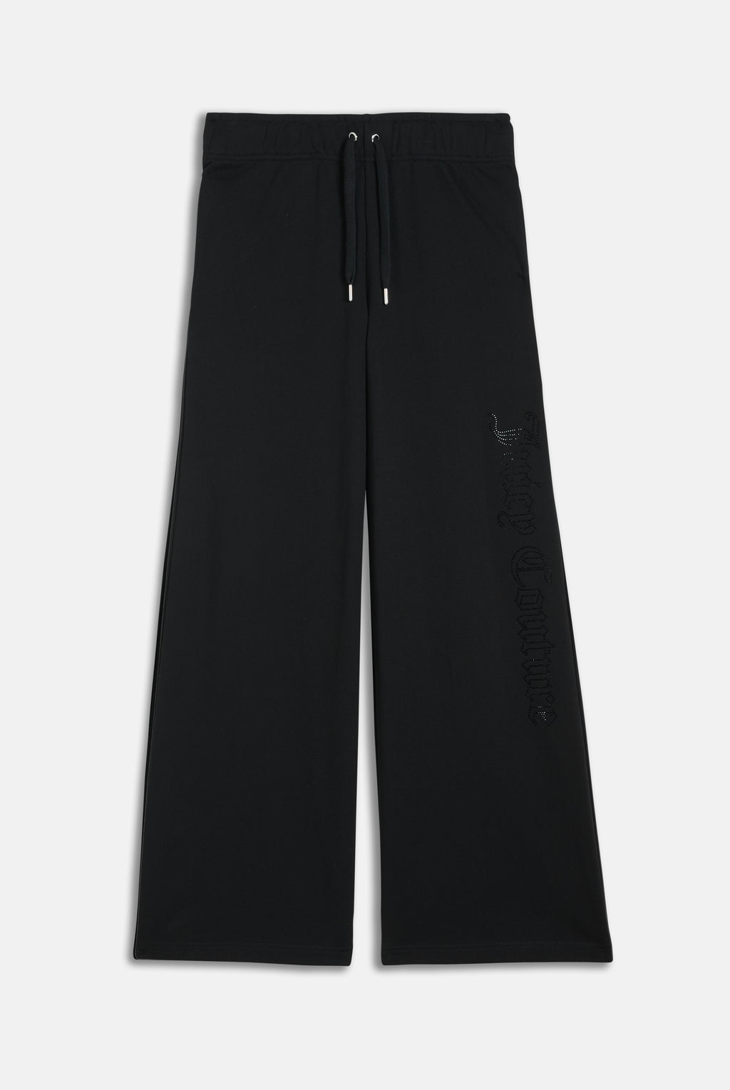 Pantalone a gamba larga e vita bassa con logo Juicy Couture in diamanti  Nero
