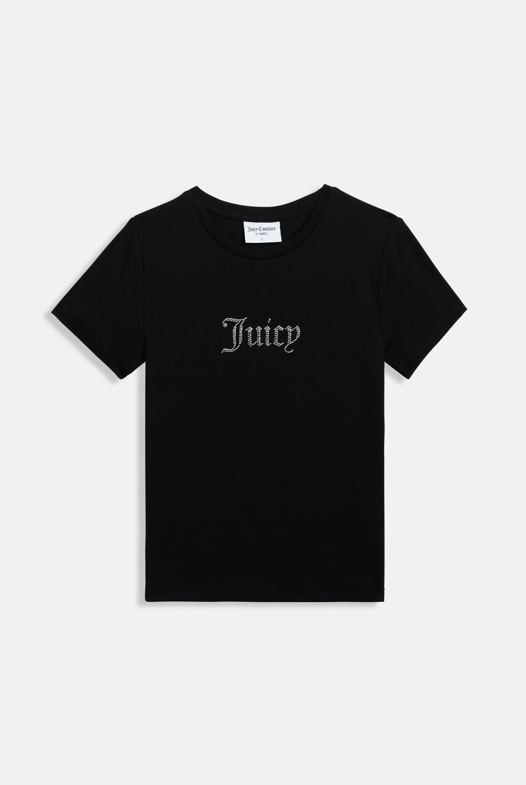 Maglietta aderente in jersey di modal con logo Juicy in diamanti  Nero