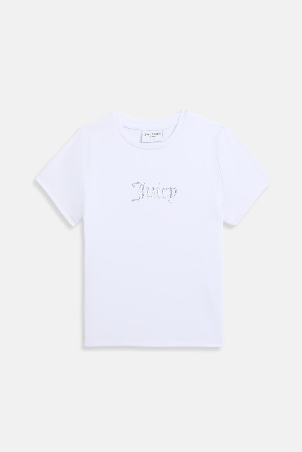 Maglietta aderente in jersey di modal con logo Juicy in diamanti  Bianco