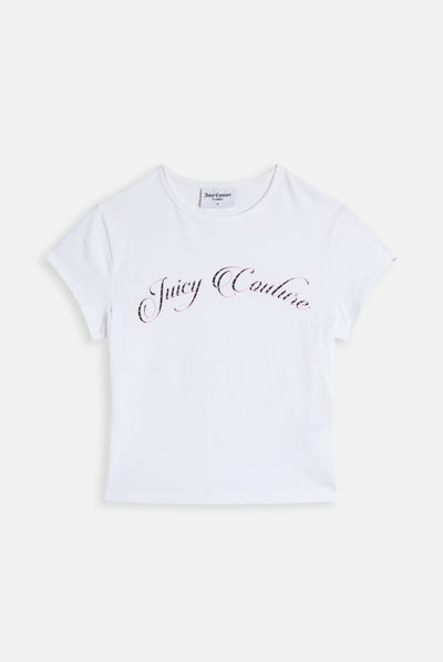 T-shirt Juicy Aderente con Logo Stampato – Bianco
