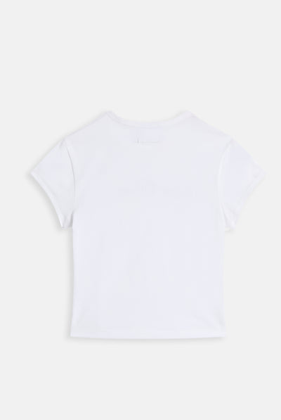 T-shirt Juicy Aderente con Logo Stampato – Bianco