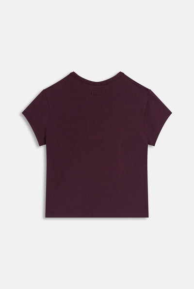 T-shirt Juicy Aderente con Logo Stampato – Bordeaux