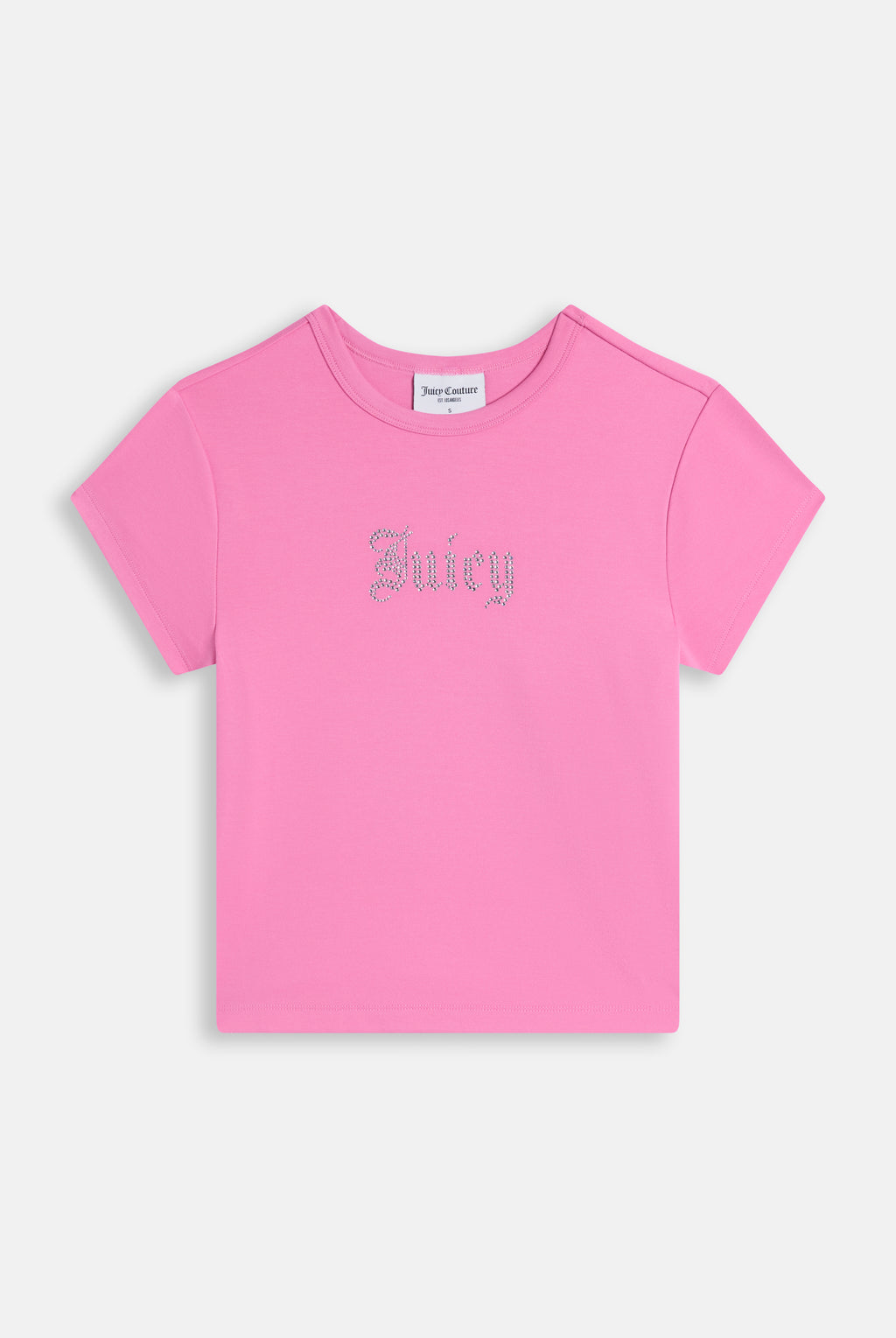Baby T-shirt in Jersey di Modal con Logo Juicy in Strass – Rosa Orchidea