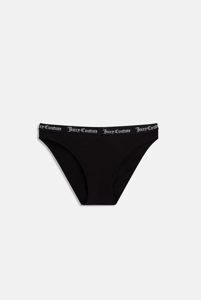 Slip Diddy in Cotone con Elastico Jacquard Logato Juicy Couture – Nero