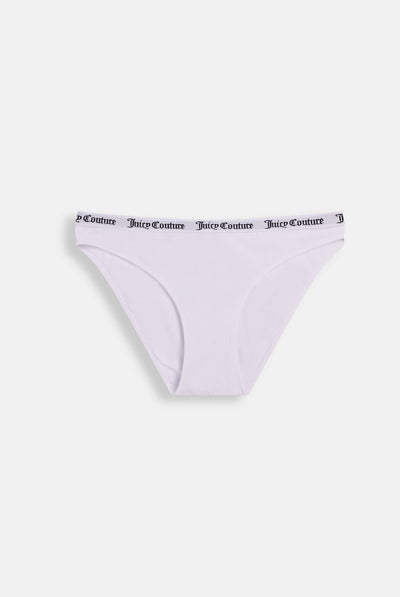 Slip Diddy in Cotone con Elastico Jacquard Logato Juicy Couture – Bianco
