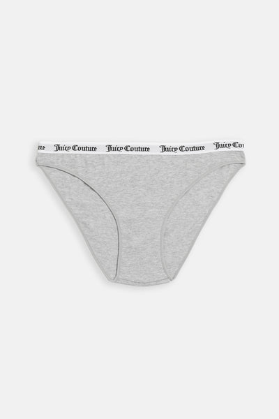 Slip Diddy in Cotone con Elastico Jacquard Logato Juicy Couture – Grigio Melange