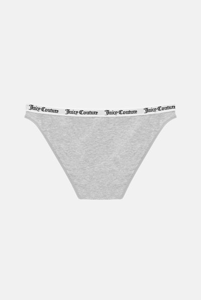 Slip Diddy in Cotone con Elastico Jacquard Logato Juicy Couture – Grigio Melange