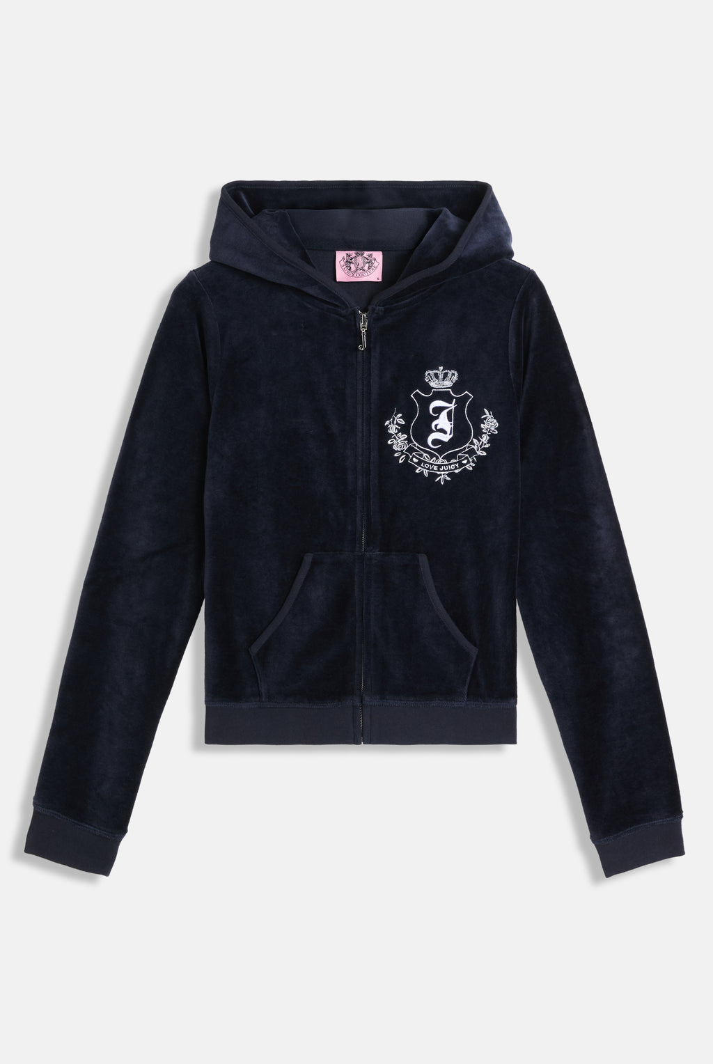 Felpa in velour di bamboo con ricamo House of Juicy Blu Scura