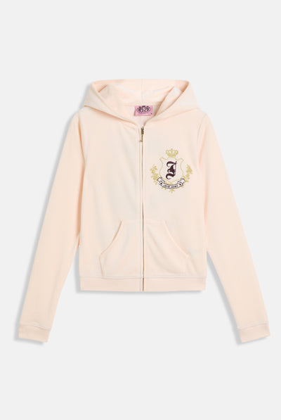 Felpa in velour di bamboo con ricamo House of Juicy Rosa Cipria