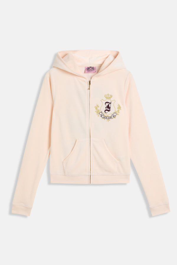 Felpa in velour di bamboo con ricamo House of Juicy Rosa Cipria