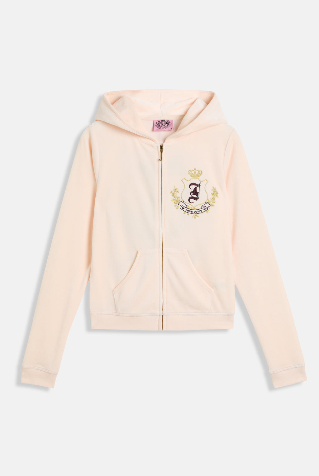 Felpa in velour di bamboo con ricamo House of Juicy Rosa Cipria