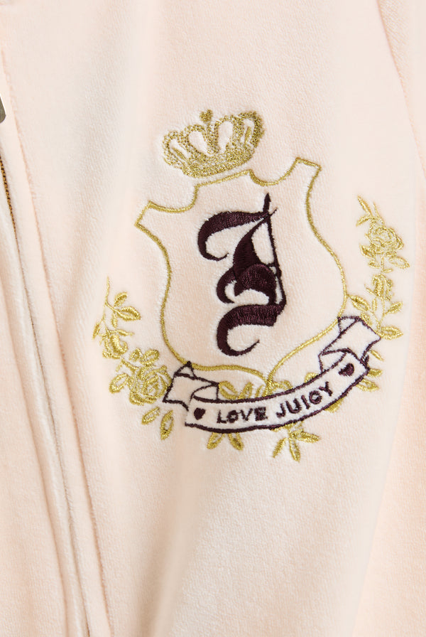 Felpa in velour di bamboo con ricamo House of Juicy Rosa Cipria