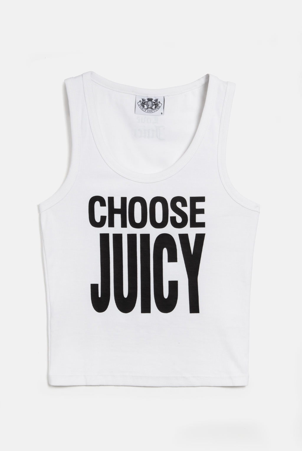 Canotta Choose Juicy Bianca con slogan