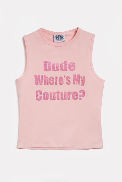 Canotta Juicy in jersey con stampa lettering frontale colore Rosa