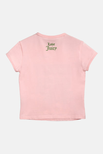 T-shirt in jersey con stampa 'JUICY GIRL FOREVER' colore rosa