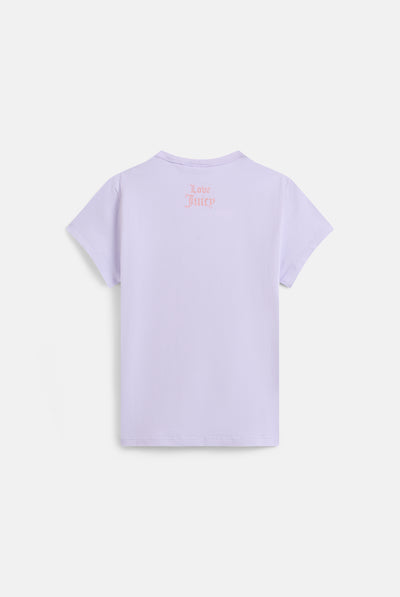 T-shirt Juicy in jersey con stampa lettering frontale colore Lilla