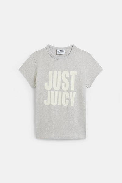 T-shirt Juicy in jersey con stampa lettering frontale colore Grigio