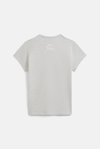T-shirt Juicy in jersey con stampa lettering frontale colore Grigio