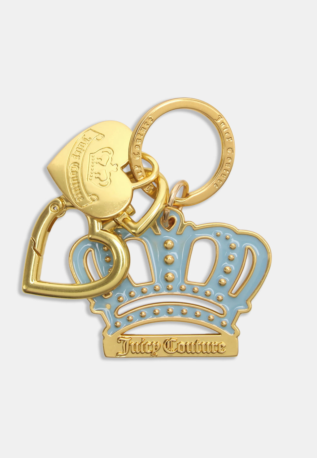 Portachiavi Juicy Couture con ciondolo corona celeste