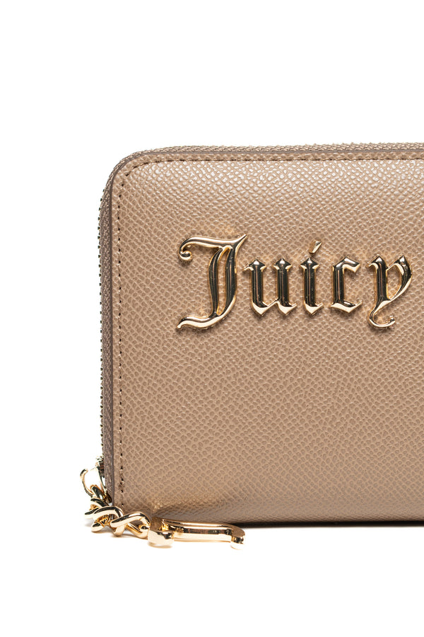 Portafoglio Jasmine con zip in ecopelle colore Beige
