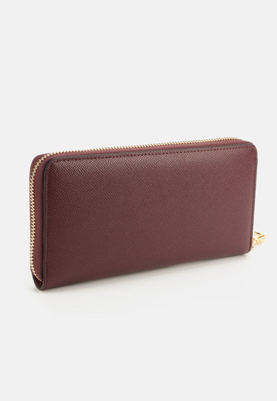 Portafoglio Grande Jasmine in Ecopelle con Zip – Bordeaux