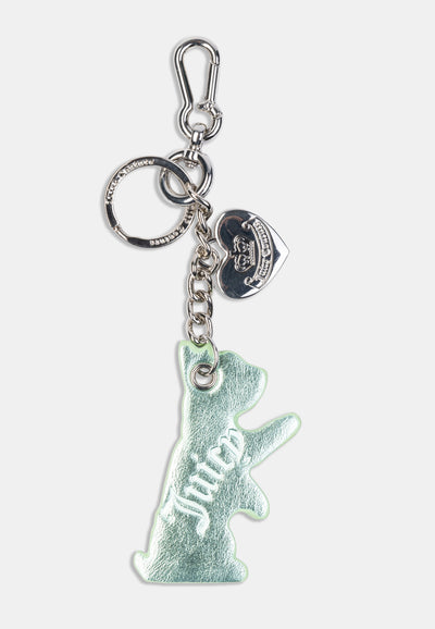 Portachiavi Juicy Couture con charm cagnolino metallizzato verde