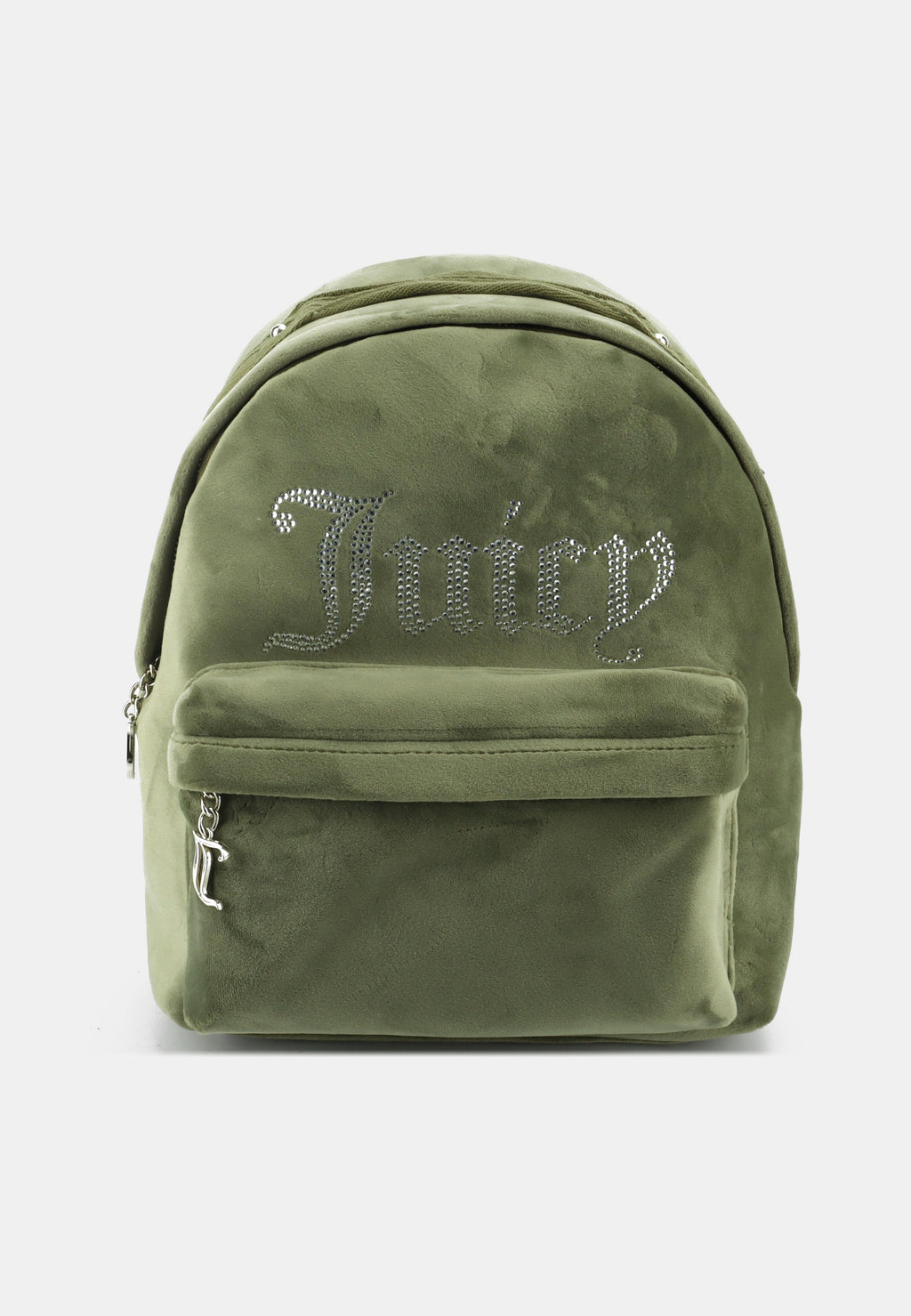 Zaino Kimberly in Velluto con Logo Juicy in Strass – Verde Oliva